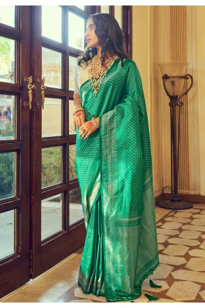 Kanjivaram Saree in Green colour 10054