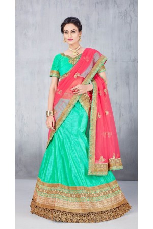 Party Wear Green Lehenga 134