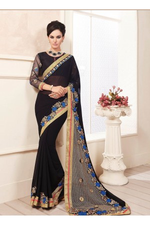 party-wear-Black2-color-saree