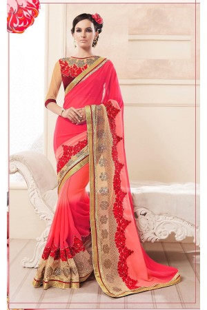 Party-wear-Tomato-Red2-color-saree