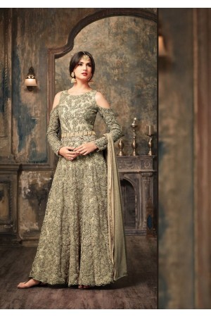 Sonal Chauhan Grey Anarkali Suit 5106C