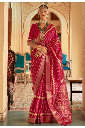 Silk Saree with blouse in Maroon colour 526G
