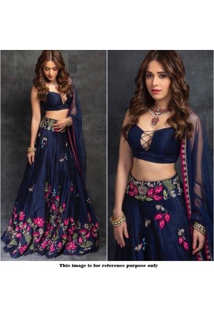 Bollywood model blue banglori silk lehenga choli