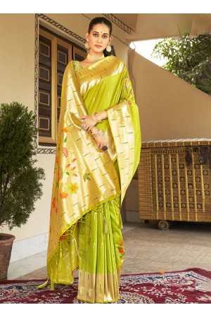 Light Green Silk Festival Wear Weaving Saree PUSHPA 1005
