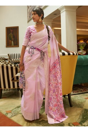 Light Pink Modal Silk Traditional Wear Weaving Saree KEERATSILK 272006