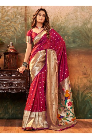 Maroon Pure Silk Festival Wear Paithani Saree pavitrapaithanisilk 86001