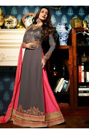 Malaika Arora khan georgette Grey color wedding Lehenga kameez