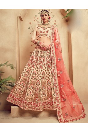 Cream color Traditional Indian heavy designer wedding lehenga choli 10003