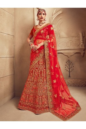 Red color Traditional Indian heavy designer wedding lehenga choli 10001