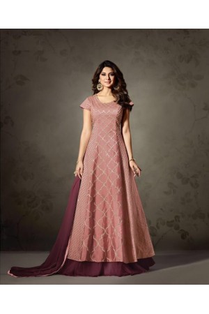 Jennifer Winget Onion color silk and net anarkali