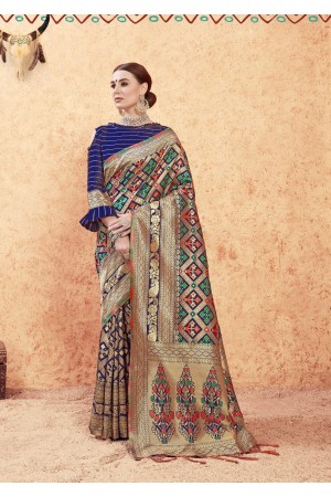 Multi Color Banarasi Silk Heavy Traditional Banarasi Silk Saree 63857