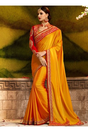 Epitome fancy fabric embroidered work classic party saree 1163