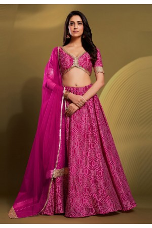 Crepe circular lehenga choli in Magenta colour 71004