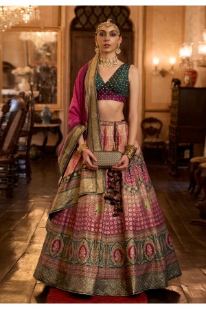 Silk circular lehenga choli in Pink colour 1158