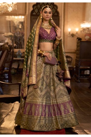 Silk circular lehenga choli in Purple colour 1156