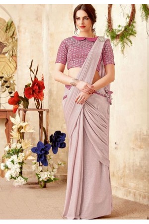 Dewy color lycra party wear saree