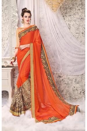 Party-wear-Orange-4-color-saree