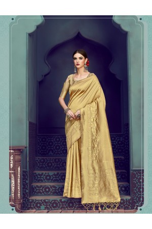 Gold Banarasi Silk party wear saree 55431