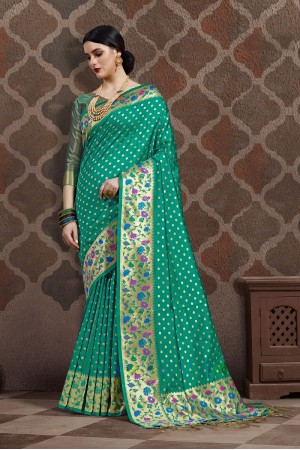 Green Silk party wear saree 56653