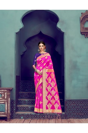 Magenta Banarasi Silk party wear saree 55432