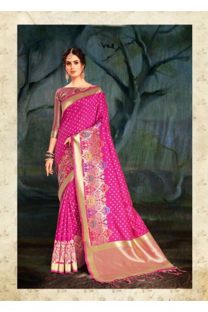 Magenta Banarasi Silk party wear saree 55512
