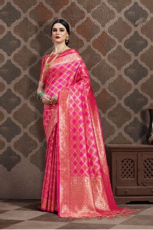 Pink Silk party wear saree 56650