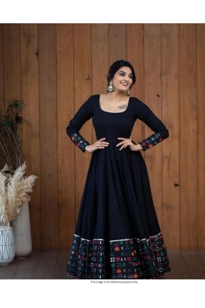 Bollywood Model Georgette embroidered black gown