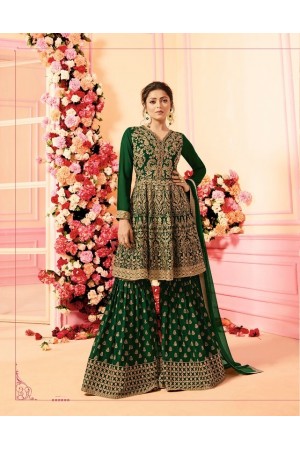 Drashti Dhami Green georgette wedding Sharara 2206