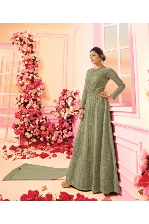 Drashti Dhami green georgette wedding anarkali 2204