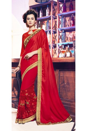 Party-wear-dark-red-color-11-saree