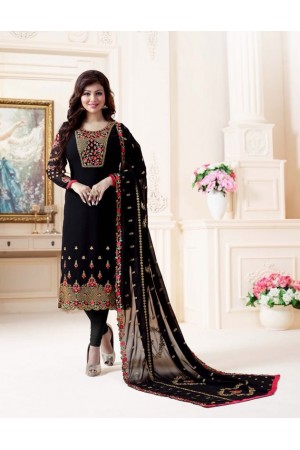 Ayesha Takia Black straight cut Indian churidar suit 32001