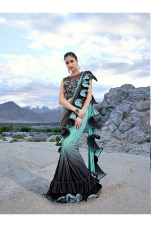 Indian ruffle party wear saree