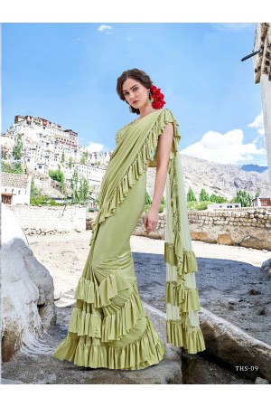 Indian ruffle party wear saree