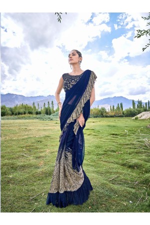 Indian ruffle party wear saree