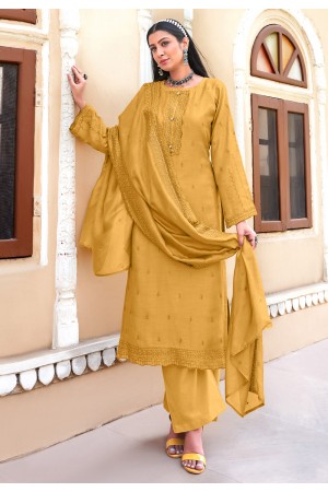 Mustard viscose palazzo suit 3171