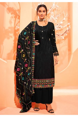 Navy blue georgette palazzo suit 842