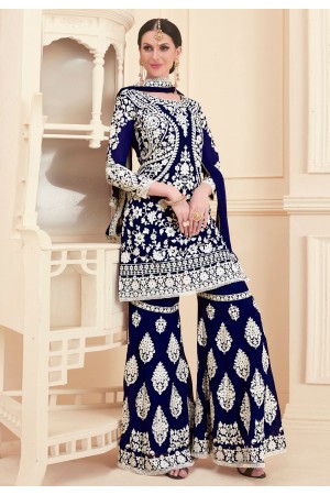 navy blue georgette pakistani style suit 28002