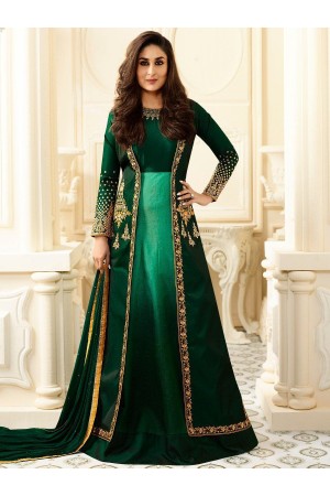 Kareena Kapoor bottle green georgette straight cut salwar kameez