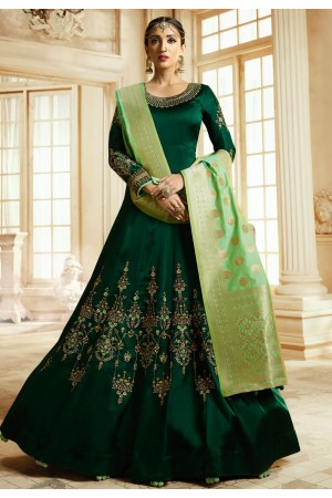 Green barfi silk Indian Wedding anarkali