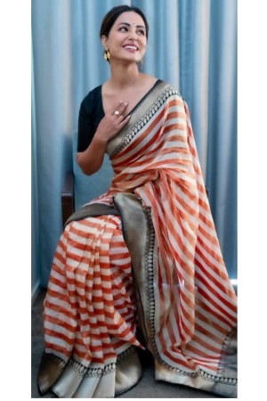 Bollywood Hina Khan Banaras Handloom Silk saree