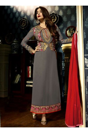 Malaika Arora khan georgette Grey color party wear salwar Kameez