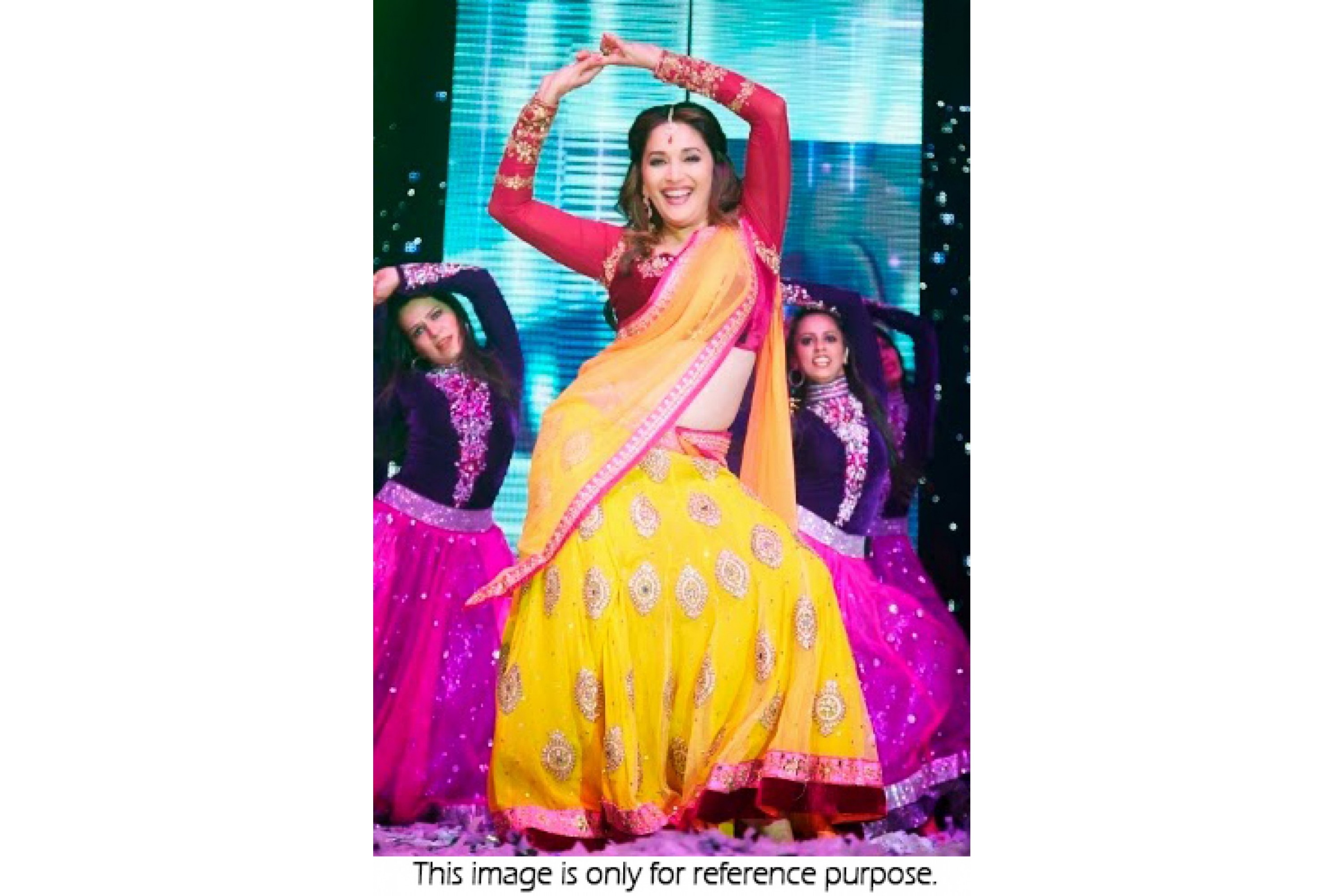madhuri dixit in yellow lehenga