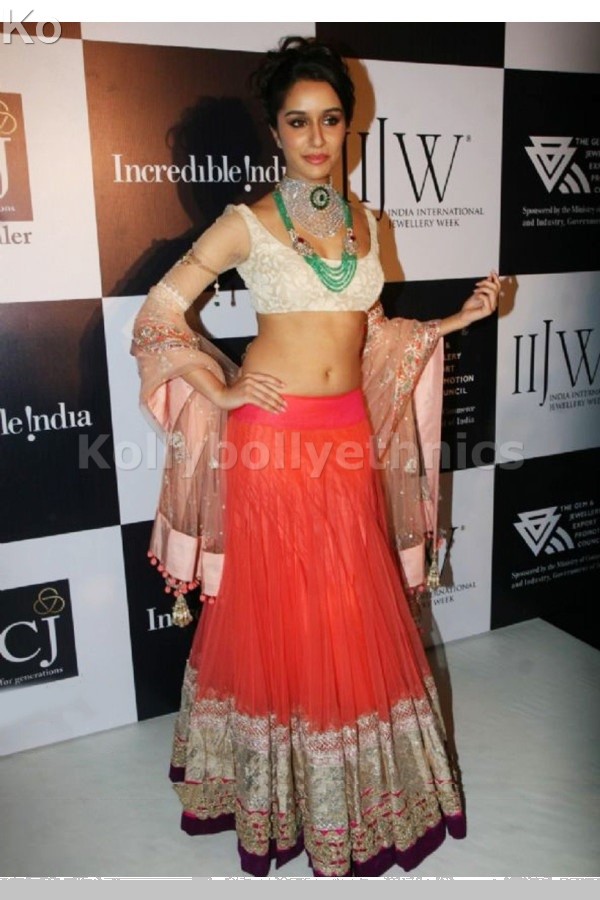 Bollywood Style shraddha kapoor net lehenga in white color