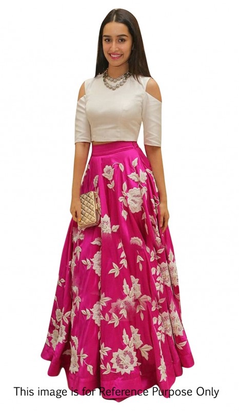 Buy Bollywood Style Shraddha das pink color bangalori silk lehenga choli in UK, USA and Canada