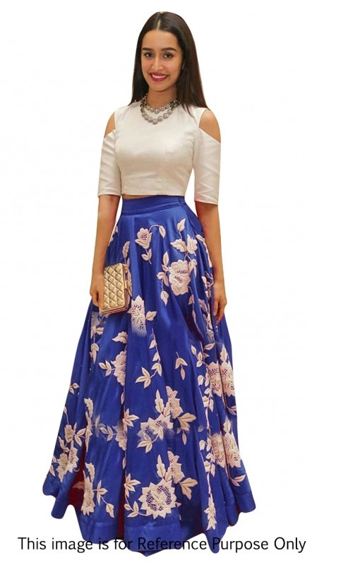 Buy Bollywood Style Shraddha das blue color bangalori silk lehenga choli in UK, USA and Canada