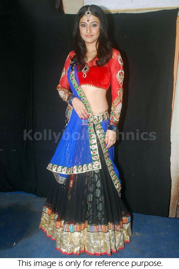 Bollywood Style Ragini Khanna net and viscous lehenga in red and black color