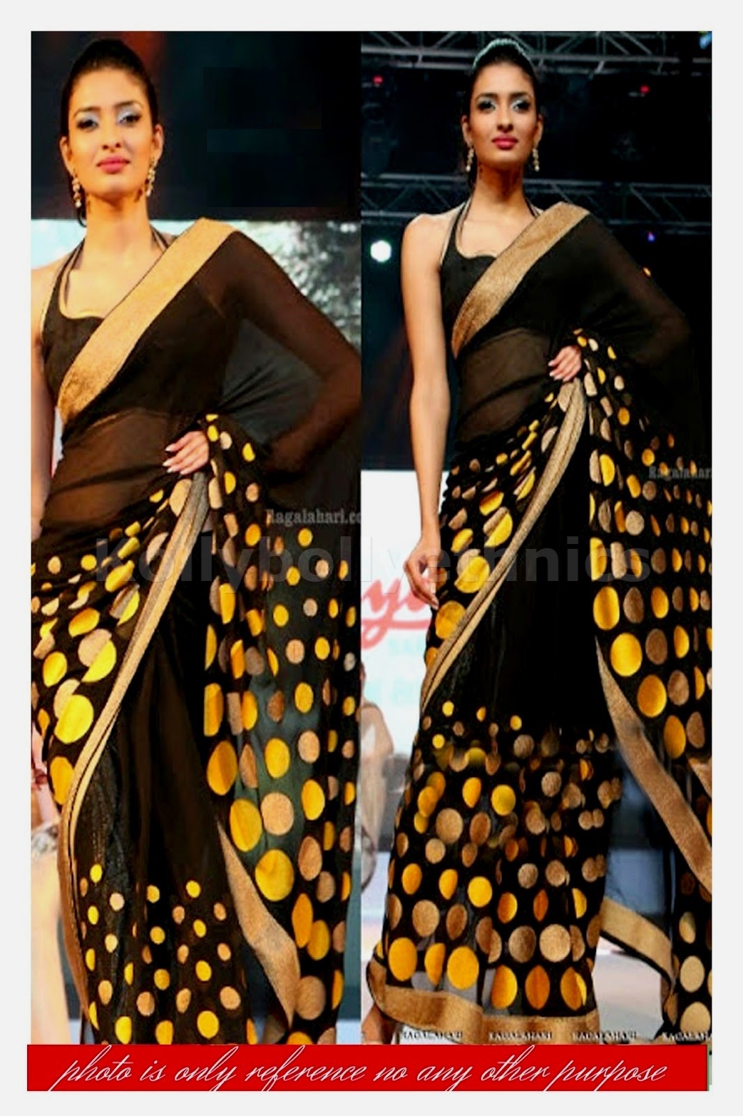Bollywood Style Model Georgette Saree In Black Color bollywood-style-model-georgette-saree-in-black-color