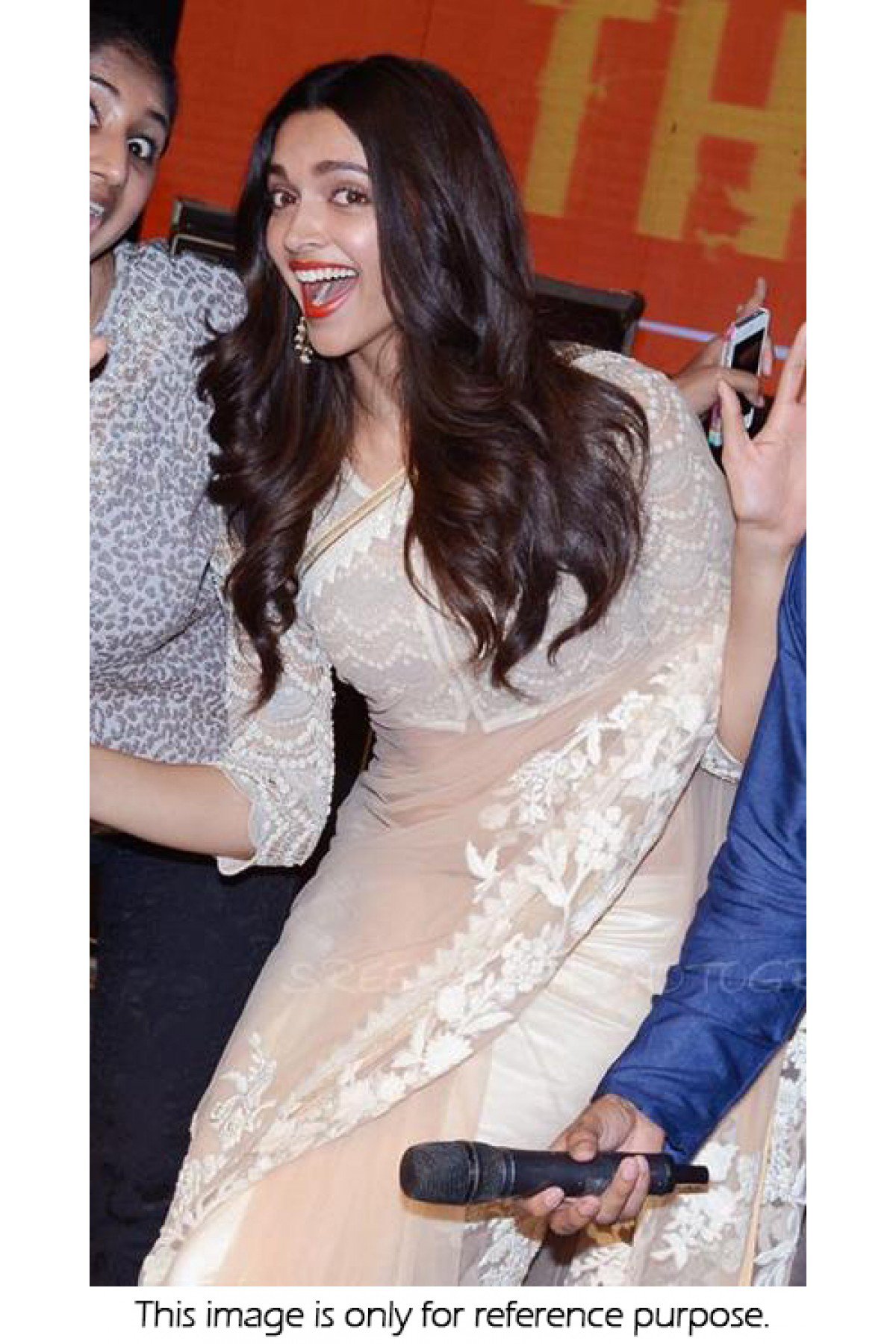 deepika padukone off white saree