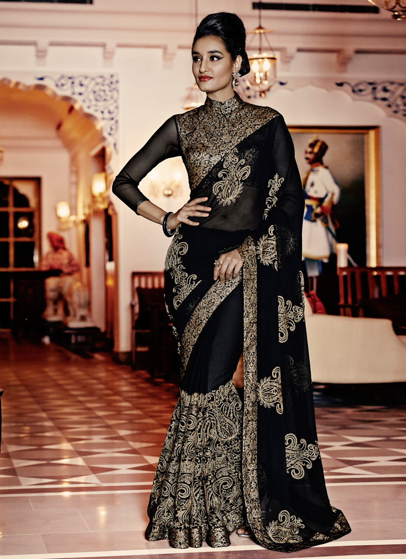 buy black saree online