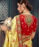 Light Yellow Bhagalpuri Silk Heavy Designer Bhagalpuri Silk Saree 64020